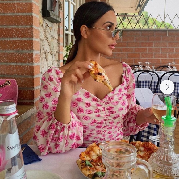 Zara Pink Floral Off The Shoulder Crop Top - Picture 1 of 7